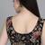 Black cotton printed back open sleevless halterneck blouse
