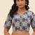 Grey cotton printed front open non padded blouse