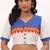 White cotton printed front open non padded blouse