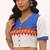 White cotton printed front open non padded blouse