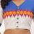 White cotton printed front open non padded blouse