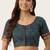Green cotton printed non padded blouse