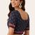 Navy blue cotton printed non padded blouse