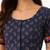 Navy blue cotton printed non padded blouse