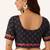 Navy blue cotton printed non padded blouse
