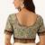 Green cotton printed non padded blouse