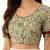 Green cotton printed non padded blouse