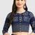 Navy blue cotton printed non padded blouse
