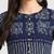 Navy blue cotton printed non padded blouse