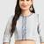 White cotton printed non padded blouse