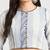 White cotton printed non padded blouse