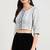 White cotton printed non padded blouse