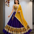 Blue Roman Silk Cotton Navratri Lehenga Choli with Corset Blouse