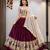 Wine Roman Silk Cotton Navratri Lehenga Choli with Corset Blouse