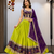 Green Roman Silk Cotton Navratri Lehenga Choli with Corset Blouse