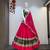 Red Roman Silk Cotton Navratri Lehenga Choli with Corset Blouse