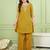 Mustard gold silk embroidery kurta set with jacquard dupatta | readymade suit