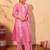 Peach cotton silk embroidery kurta set with nazneen dupatta | salwar suit