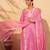 Peach cotton silk embroidery kurta set with nazneen dupatta | salwar suit