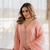 Peach chanderi silk v neck kurta set with embroidered dupatta | readymade suit