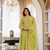 Green chanderi silk v neck kurta set with embroidered dupatta | readymade suit