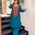 Blue french crepe silk round neck kurta pant set for women | readymade suit