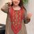 Brown french crepe silk round neck kurta pant set for women | readymade suit