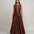 Chocolate brown embroidered dupion silk co ord set
