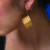 Gold mini cubical hoops earrings