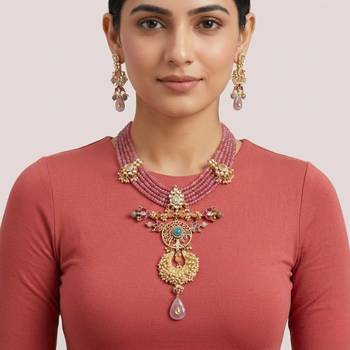 The amethyst tree of life necklace & earring set 1