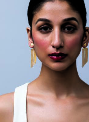 Golden fringe tassel earrings 1