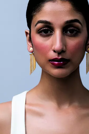 Golden fringe tassel earrings