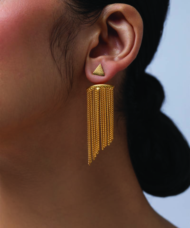 Golden fringe tassel earrings
