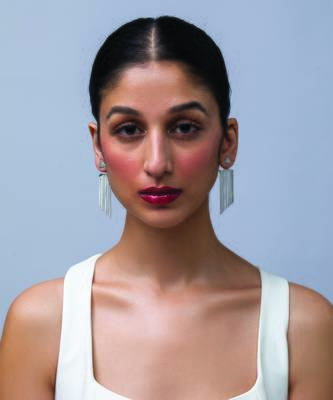 Silver fringe tassel earrings 1