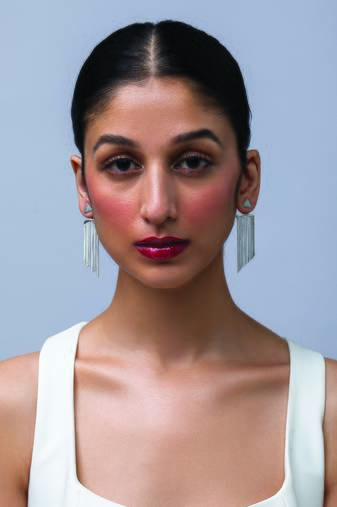 Silver fringe tassel earrings