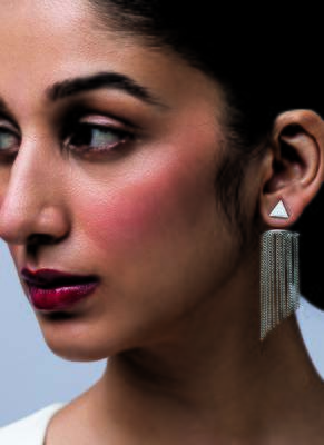 Silver fringe tassel earrings 2