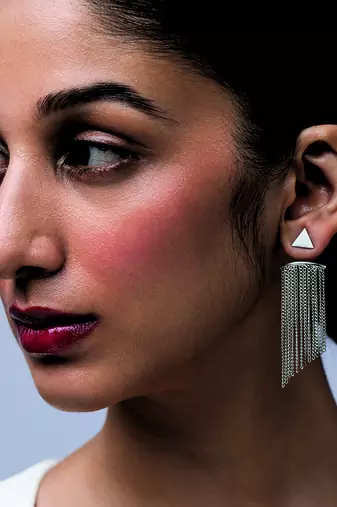 Silver fringe tassel earrings