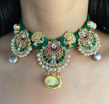 The regal peacock kundan necklace set 1