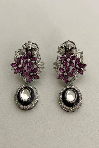 The ruby bloom diamond earrings