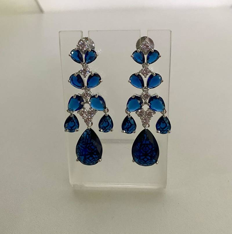 The sapphire cascade diamond earrings