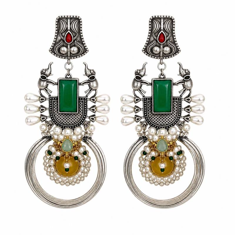The regal elephant fusion earrings