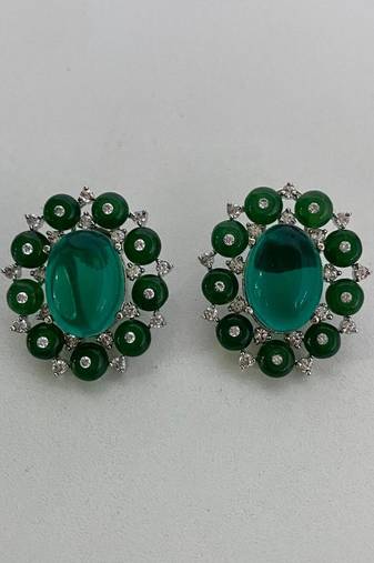 Emerald garden diamond earrings