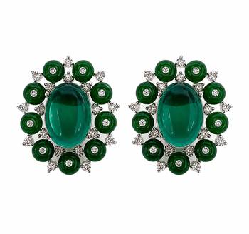 Emerald garden diamond earrings 2