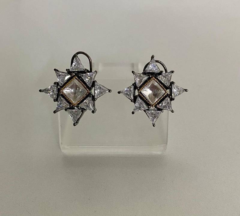 Celestial starburst diamond earrings