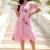 Pink digital print silk kurti