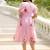 Pink digital print silk kurti