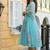 Sky blue digital print silk kurti