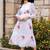 White digital print silk kurti
