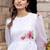 White digital print silk kurti