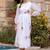 White digital print silk kurti